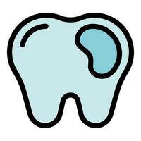 Damaged tooth showing carious enamel and dentin decaying vector