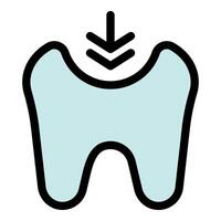 Tooth sensitivity indicated by downward arrow symbol vector