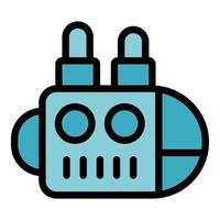 Submarine exploring ocean depths, underwater exploration icon representing marine research vector