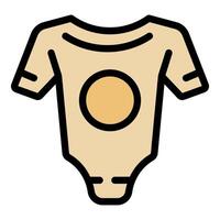 Baby bodysuit with circle print featuring short sleeves and snap closure vector