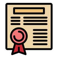 Official document with red wax seal and ribbon guaranteeing authenticity vector