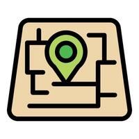 Location pin showing place on digital map navigation app vector