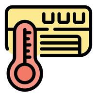 Thermometer measuring temperature of website server room or data center vector
