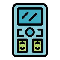 Elevator control panel with buttons and display showing floor level vector