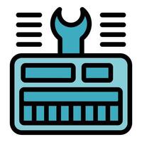 Wrench fixing electronic device with keyboard and display vector
