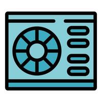 Conditioner cooling system blowing cold air in modern building vector