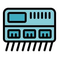 Electronic circuit board with multiple ports and display screen vector