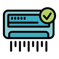 Air conditioner blowing cold air with check mark showing successful operation vector