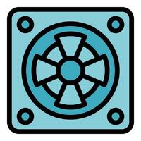 Cooling fan providing ventilation for computer hardware vector