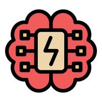 Brain power, electrical circuit boosting cognitive function vector