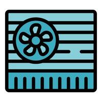 Conditioner cooling system blowing fresh air with rotating fan vector