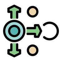 Data integration system transforming and transferring information with arrows and circles vector