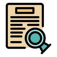 Magnifying glass exploring text document for information retrieval vector