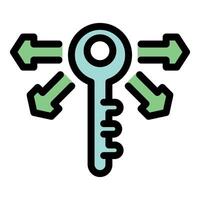 Key representing opportunity, choice, solution, strategy, or decision making vector