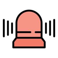 Siren sending out sound waves, alarm or emergency signal vector
