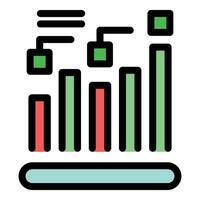 Statistical bars showing progress and data analysis with connections vector
