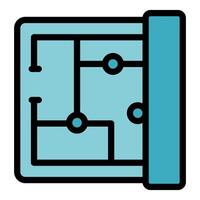 Electronic scheme project representing printed circuit board design vector