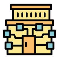 Smart building managing energy consumption with automation system vector