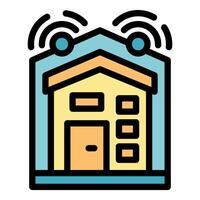 Smart home security system protecting modern house with wireless technology vector