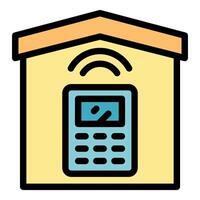 Smart home control panel managing house automation system vector