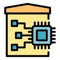 Data center managing electronic components and processing information vector