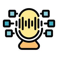 Voice recognition software converting audio signal into digital data vector