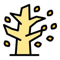 Falling leaves from tree depicting autumn season change icon vector