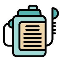 Portable radio transceiver communicating information wirelessly vector