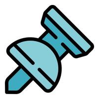 Blue push pin fixing important documents on bulletin board vector