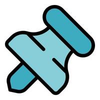 Blue push pin icon representing attaching and securing documents vector