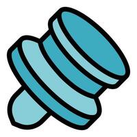 Blue push pin holding important documents securely on bulletin board vector