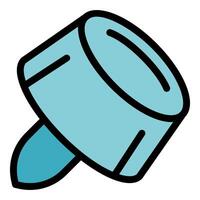 Push pin pointing downwards, office supply for notes and reminders vector