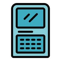 Pocket computer showing pause symbol computing technology icon vector
