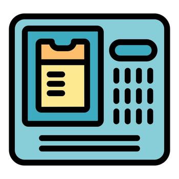 intercomunicador sistema mostrando contacto información y teclado para comunicación vector