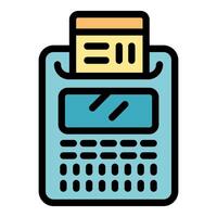 Pos terminal printing receipt, modern payment technology icon vector