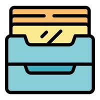 Archive box storing files and documents for business administration vector