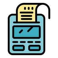 Electronic cash register printing receipt, modern pos system for efficient transactions vector