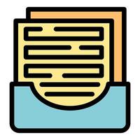 Archive storing important documents with text representing information vector