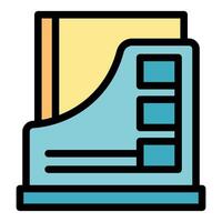 Modern file organizer storing documents and keeping office tidy vector