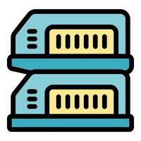 Mining hardware generating cryptocurrency using blockchain technology vector