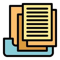 Archive storing important documents with folder icon vector