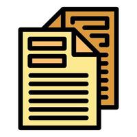 Two documents representing office work and business administration vector