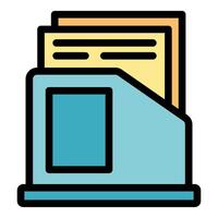 Archive box storing important documents with label for easy retrieval vector