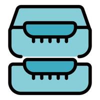 Lunchbox keeping food fresh and ready to eat vector