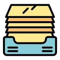 Archive storing important documents with folder protecting files vector