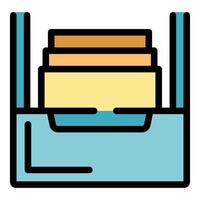 Archive box storing files and documents for easy organization vector