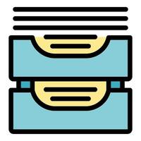 Modern printer printing multiple documents, efficient office workflow vector