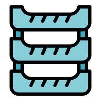 Empty plastic crates stacked on top of each other forming a storage unit vector