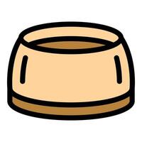 Pet bowl filled with food or water, providing sustenance for a beloved animal companion vector
