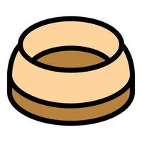 Empty pet bowl waiting for food, isometric view vector